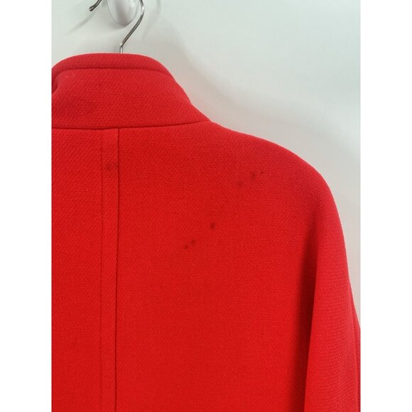 J Crew Red Stadium Cloth Coat Nello Gori Cocoon Full Zip Sz 6 B2770 - Picture 6 of 7